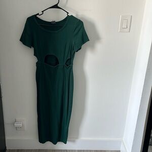 Women’s size Medium wiggle dress with waist cutouts.